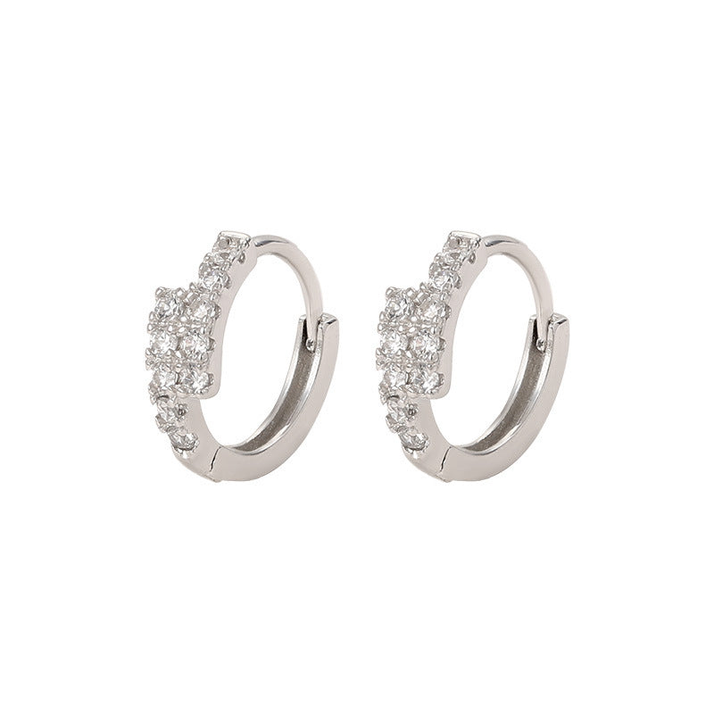 Small Diamond Ear Clip Female Light Luxury Minority Commuting Fashion Earrings Christmas Gift Wedding Jewelry - FASHIONKULTUR