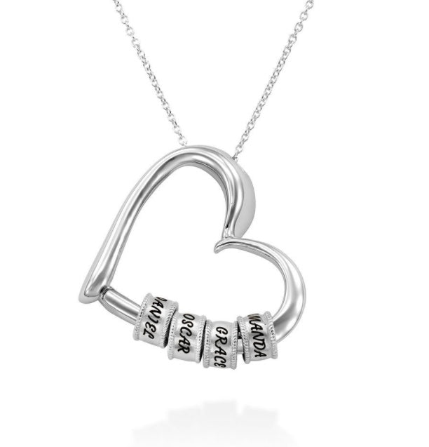 Heart Love Simple Beaded Pendant Necklace - FASHIONKULTUR