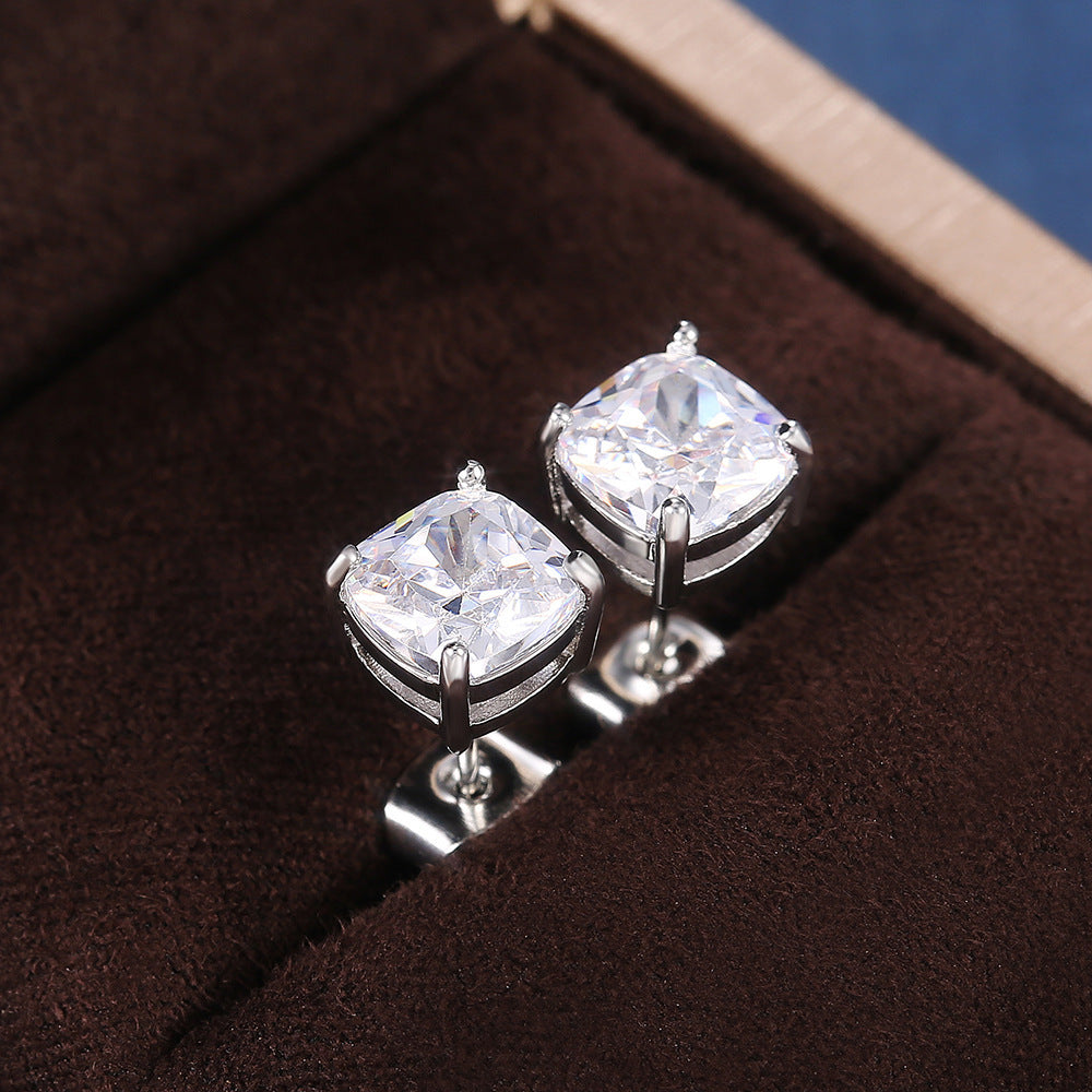 Fashion All-match Square Zircon Women's Earrings - FASHIONKULTUR
