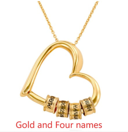 Heart Love Simple Beaded Pendant Necklace - FASHIONKULTUR