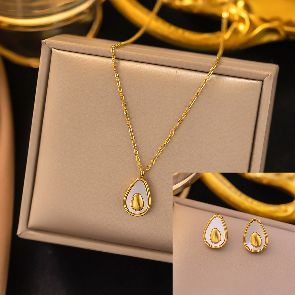 Stainless Steel Necklace Earrings Women's Jewelry Suit - FASHIONKULTUR