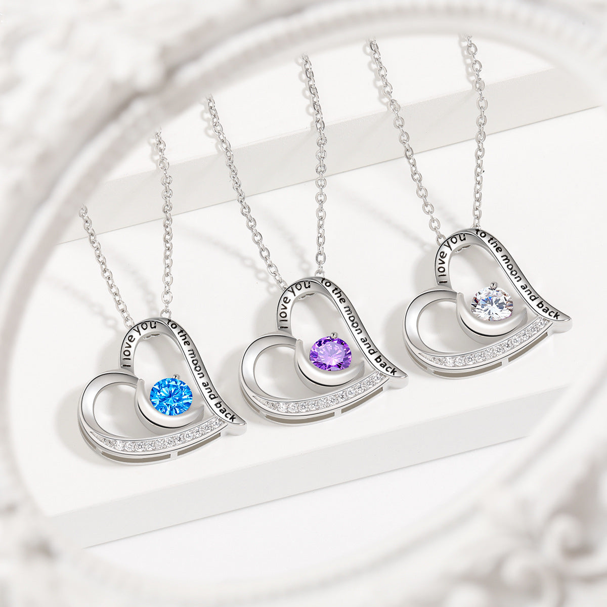 Love Necklace With Rhinestones And Letters Fashion Personality Heart-shaped Necklace Valentine's Day Gift - FASHIONKULTUR