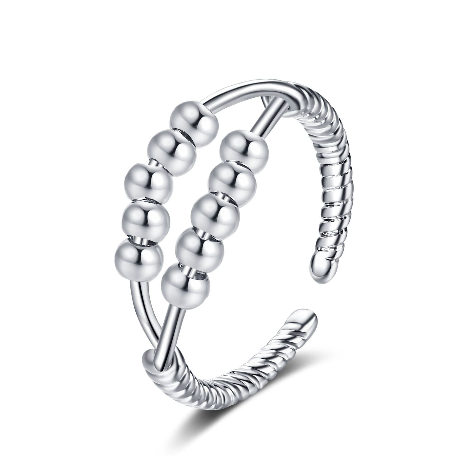 Rotating Ring Simple Vintage Two Layer Cross - FASHIONKULTUR