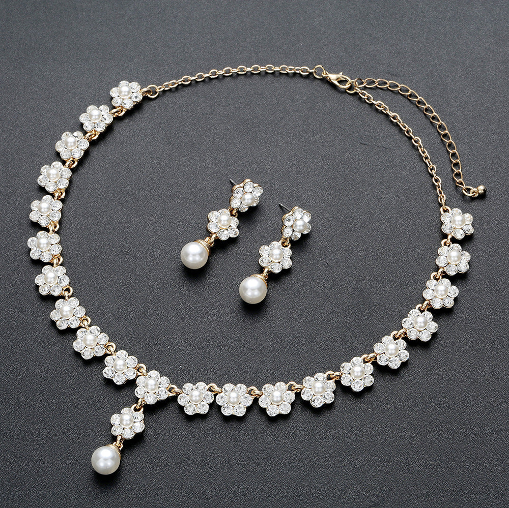 Creative Pearl Necklace Earrings Jewelry Set - FASHIONKULTUR