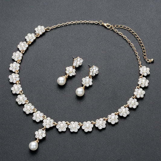 Creative Pearl Necklace Earrings Jewelry Set - FASHIONKULTUR