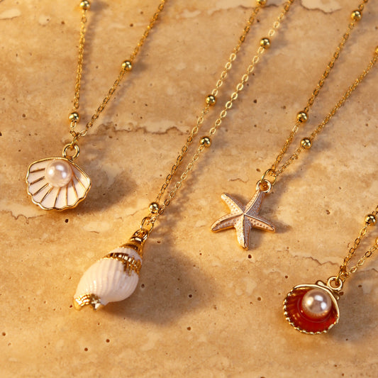 Non-fading Titanium Steel Pearl Shell Conch Necklace For Women - FASHIONKULTUR