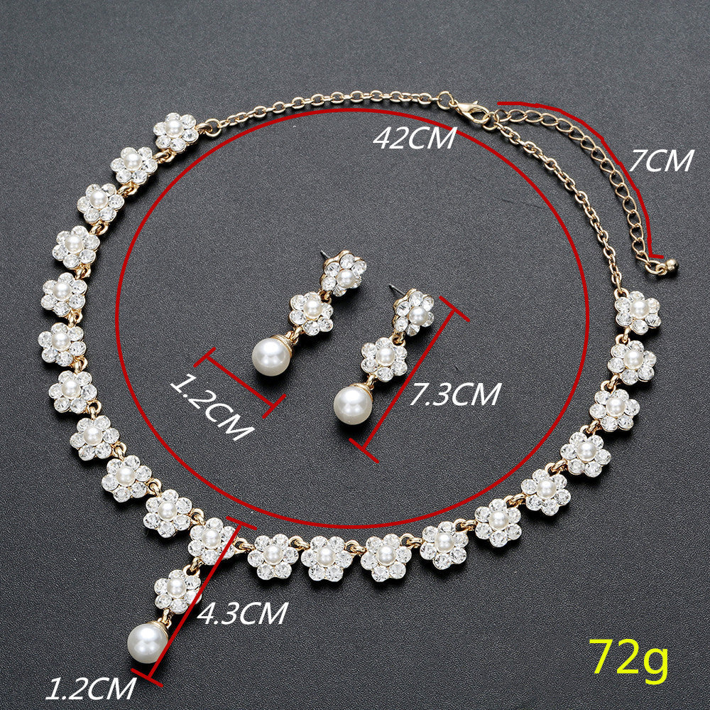Creative Pearl Necklace Earrings Jewelry Set - FASHIONKULTUR