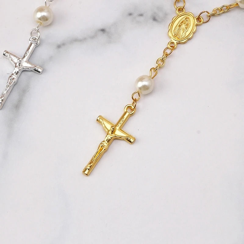 Beads Angel Bracelet Cross Pearl Bracelet - FASHIONKULTUR