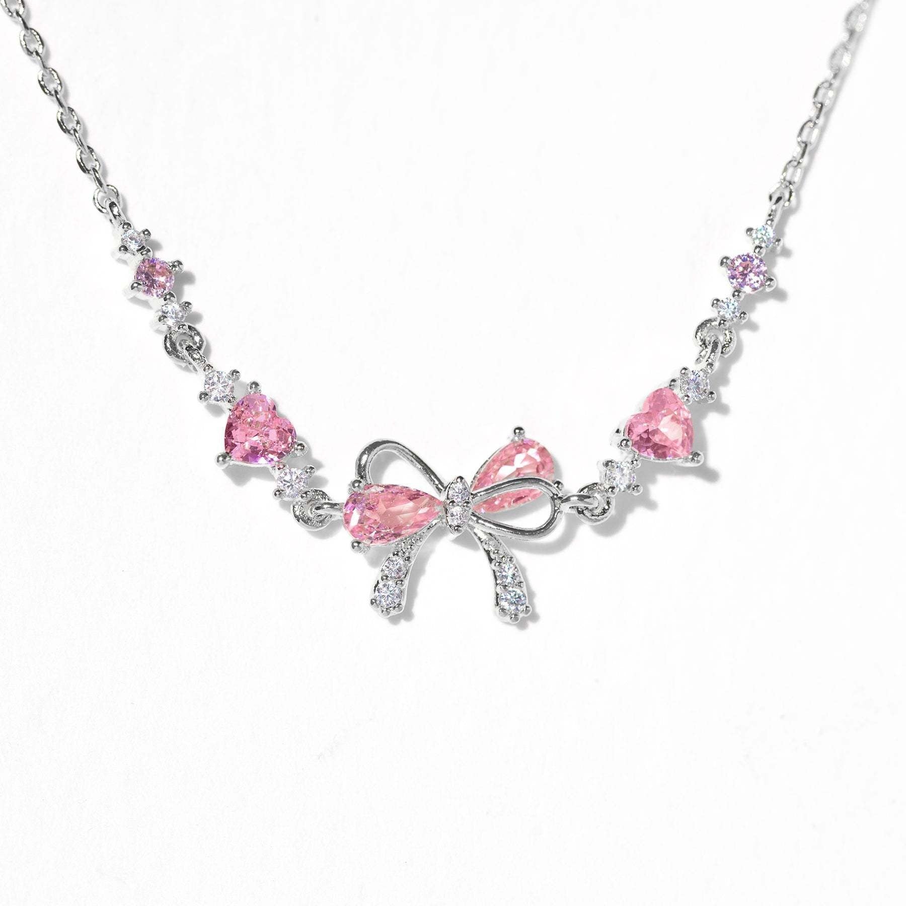 Sweet Bow Heart Rhinestone Bracelet Y2K Ins Fashion Chain Bracelet Valentine's Day - FASHIONKULTUR
