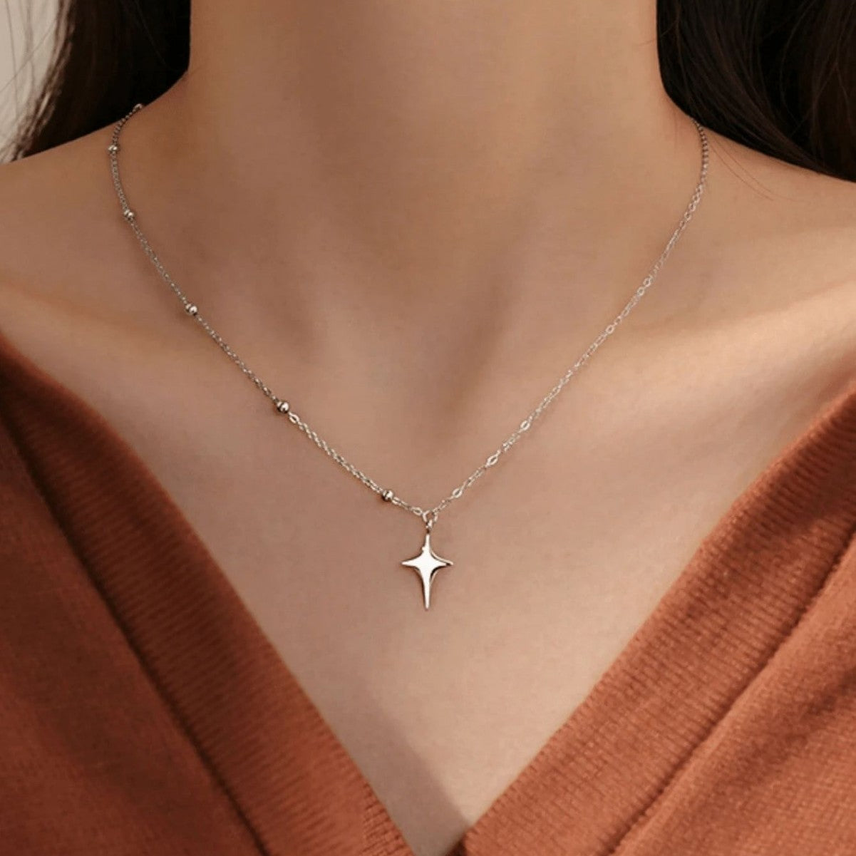 Splicing Asymmetry Niche Design Simple Necklace - FASHIONKULTUR