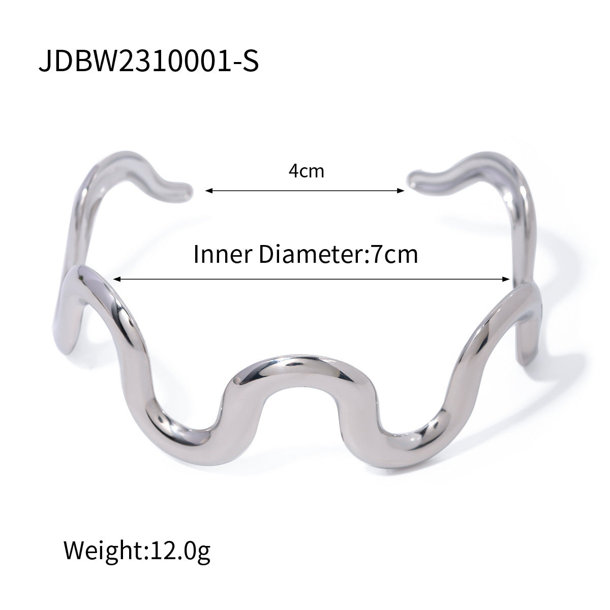 Stainless Steel Irregular Texture Spherical Open-ended Bracelet - FASHIONKULTUR