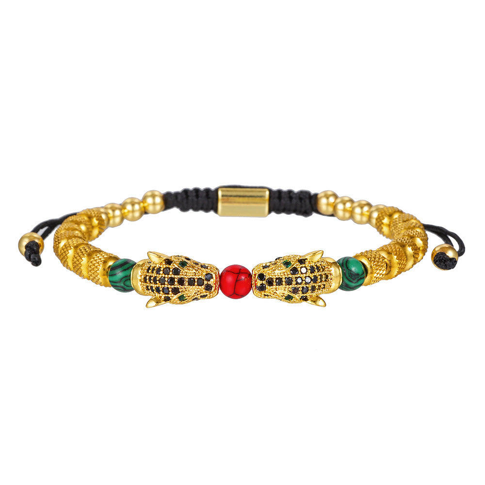 Red And Green Drip Oil Men's Set Bracelet Jewelry - FASHIONKULTUR