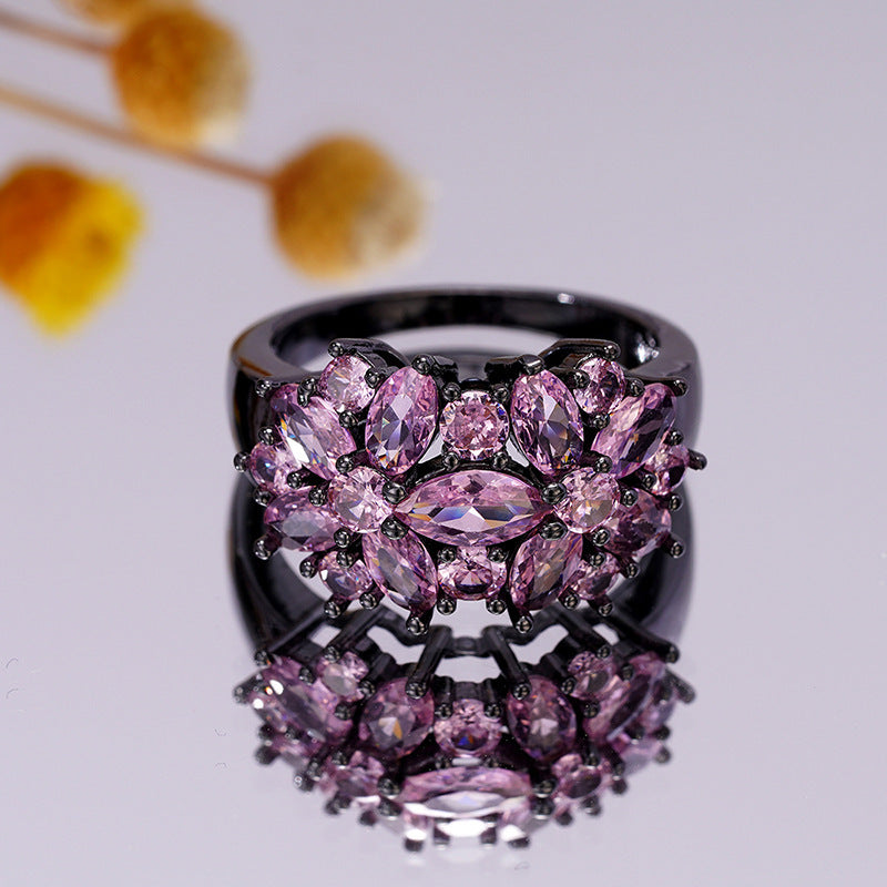 Geometric Design Flower Ring For Women - FASHIONKULTUR