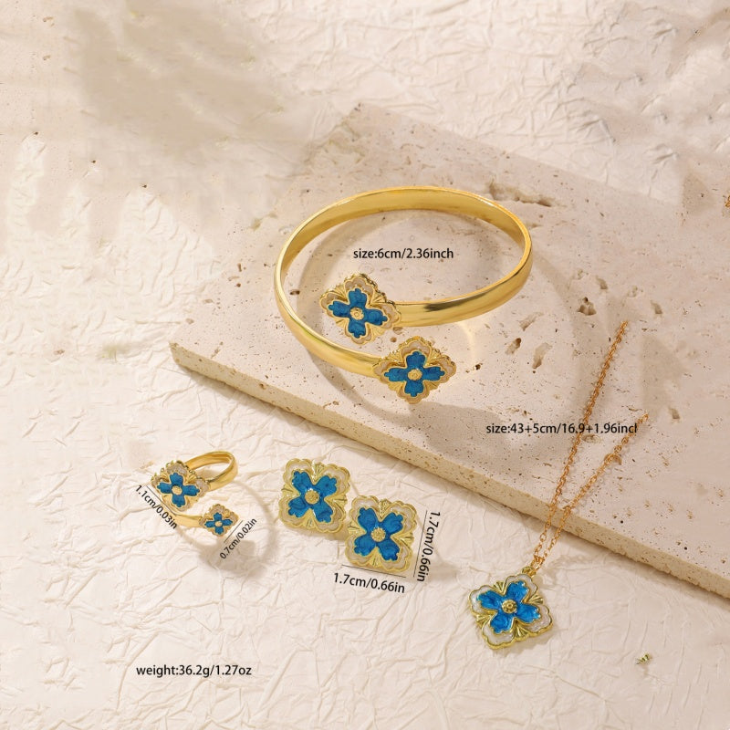 Clover Bracelet Earring Set - FASHIONKULTUR