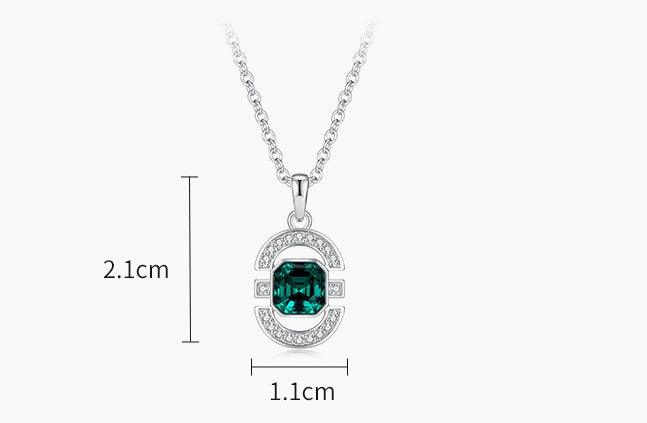 Necklace S925 Sterling Silver Square Jewelry Set - FASHIONKULTUR
