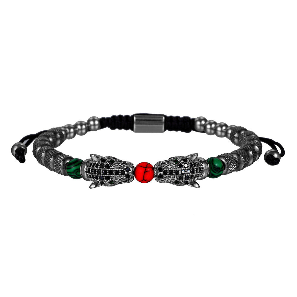Red And Green Drip Oil Men's Set Bracelet Jewelry - FASHIONKULTUR