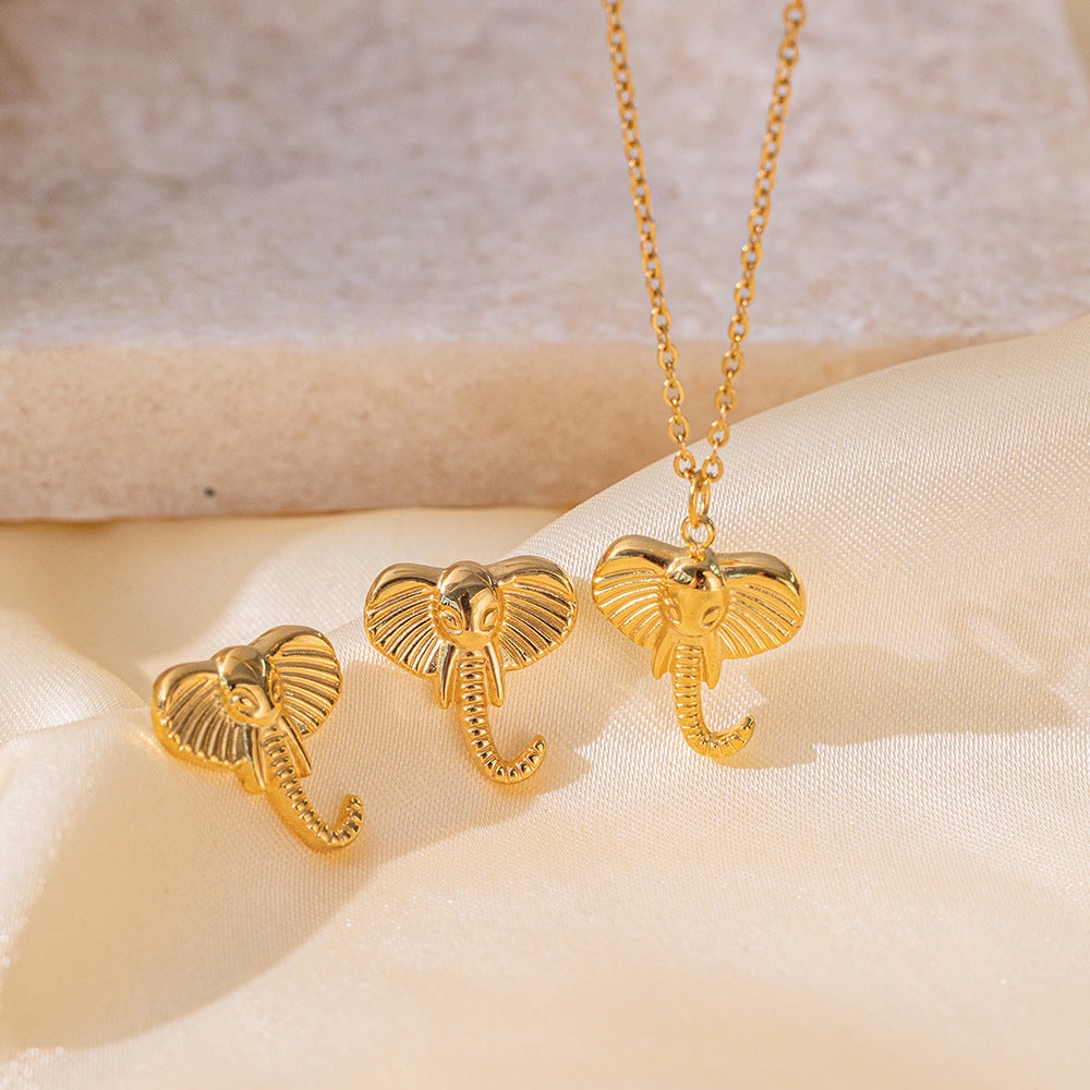 Stainless Steel Necklace Earrings Women's Jewelry Suit - FASHIONKULTUR