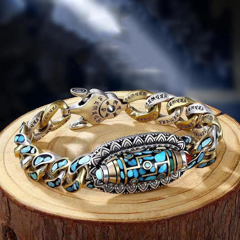 Fashion Jewelry New Men's Bracelet Personality Retro Transfer Rotating Nine Eye Pearl Bracelets High-end Gift - FASHIONKULTUR