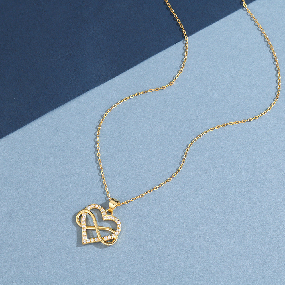 Unlimited Love Necklace Women Wrapped Love Valentine's Day Gifts All Match High-grade Can Not Be Dropped Collarbone Chain - FASHIONKULTUR