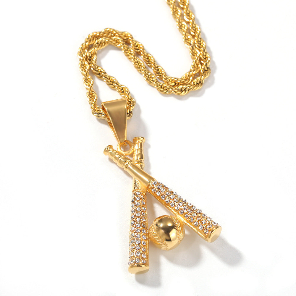 Baseball Bat Pendant Necklace - FASHIONKULTUR