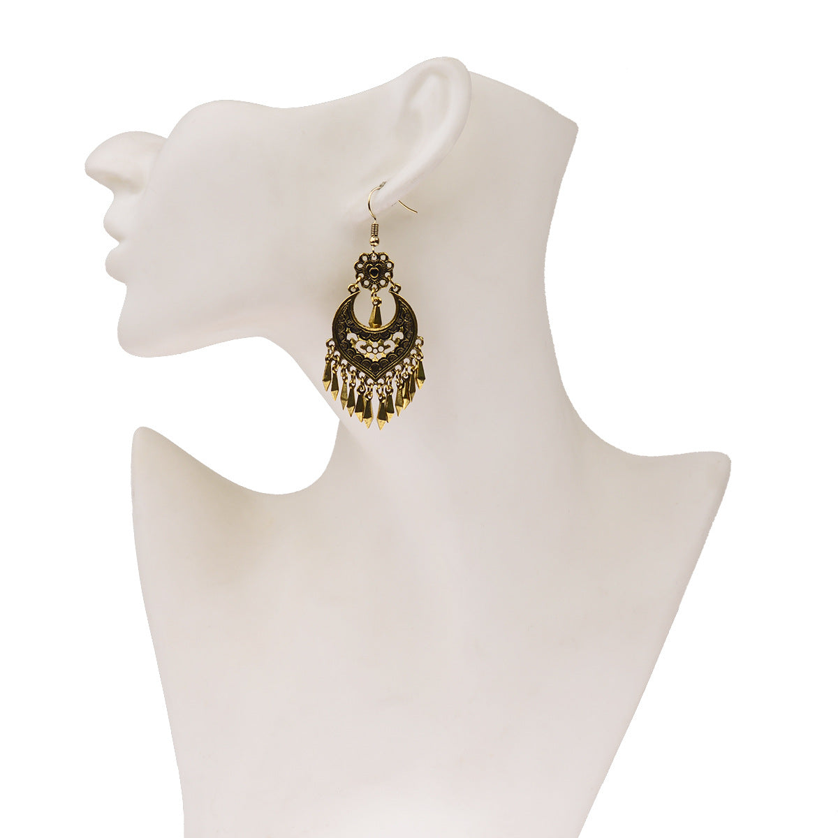Bohemian Retro Royal Court Style Nepal Exotic Ethnic Characteristics Distressed Ancient Gold Earrings - FASHIONKULTUR