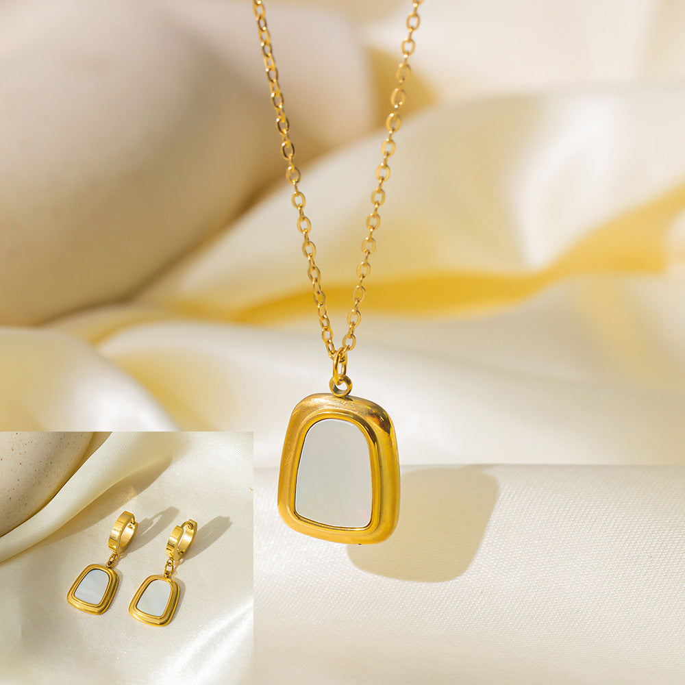 Stainless Steel Necklace Earrings Women's Jewelry Suit - FASHIONKULTUR