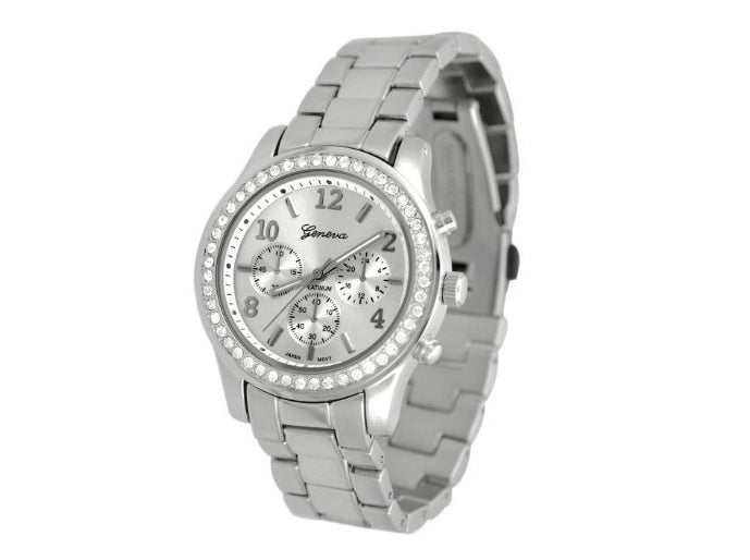 Diamond bracelet watch stainless steel belt watch Geneva alloy watch - FASHIONKULTUR