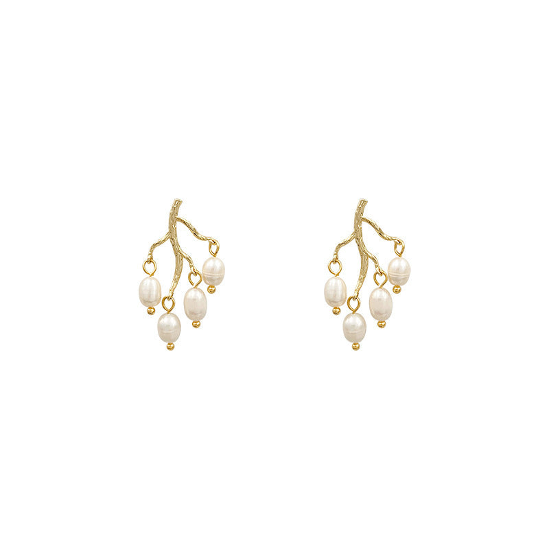 Pearl branch earrings earrings women - FASHIONKULTUR