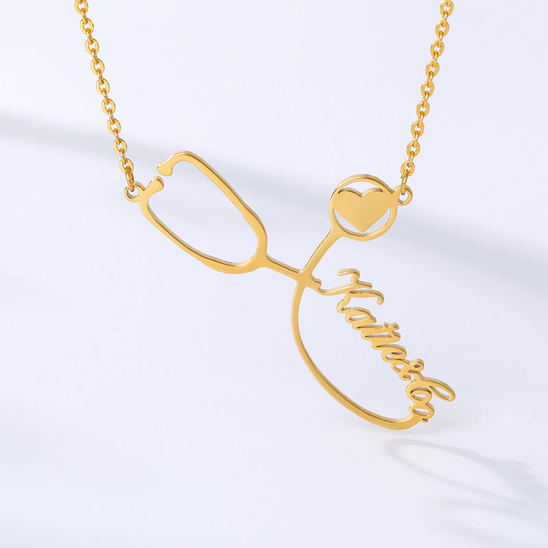 Metal stethoscope pendant - FASHIONKULTUR