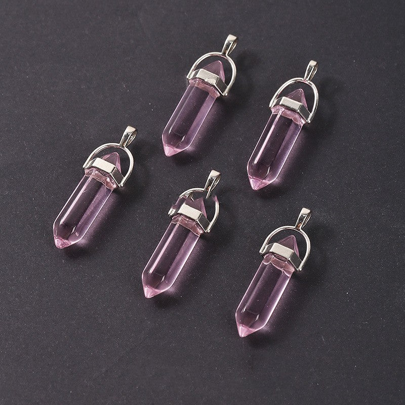 Multicolor Glass Hexagonal Column Pendant - FASHIONKULTUR