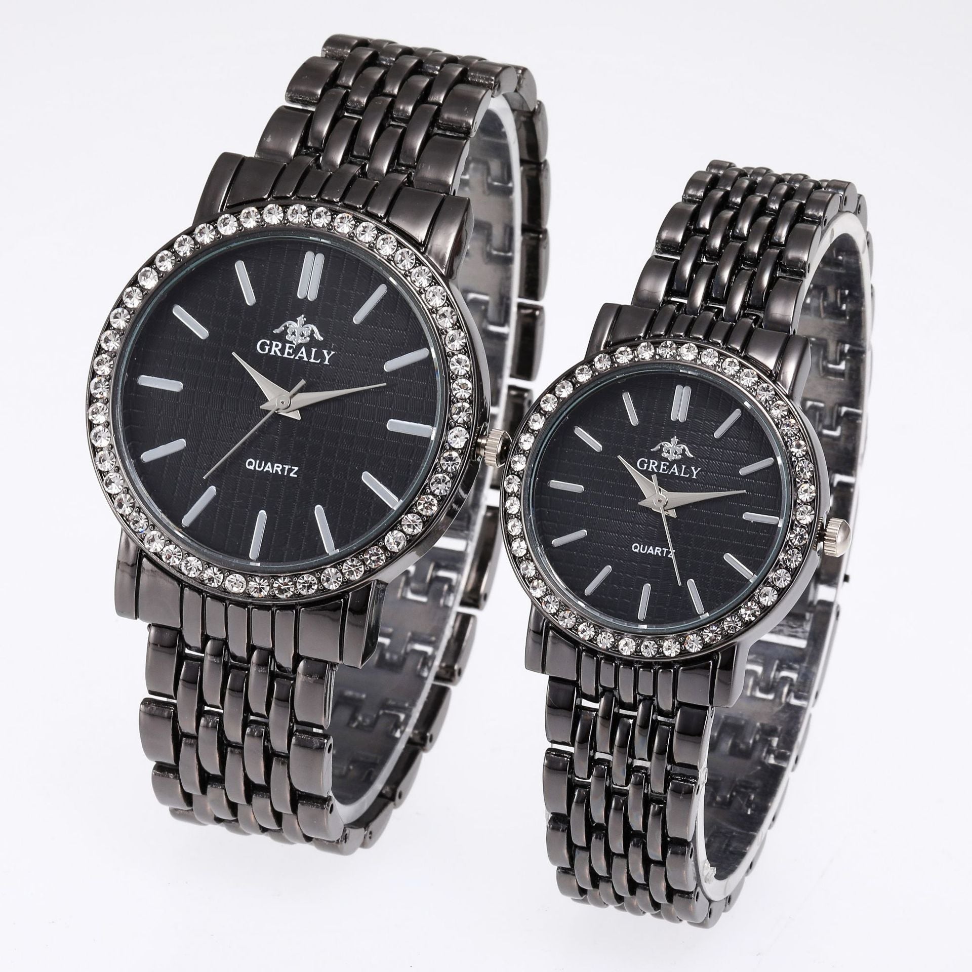Men's And Women's Simple Casual Quartz Watch With Steel Strap And Diamond - FASHIONKULTUR