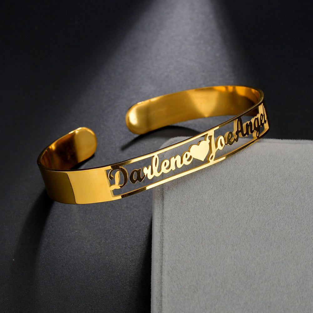 Customized Name Bracelet Personalized Custom Bangles Stainless Steel Jewelry - FASHIONKULTUR