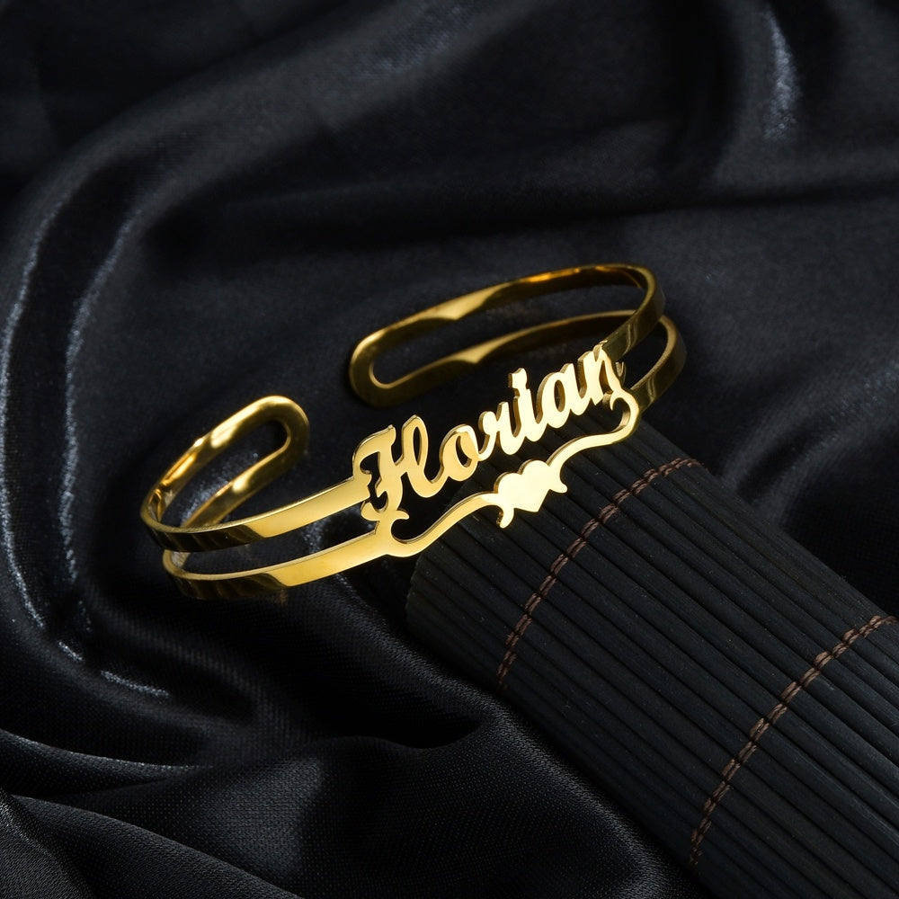 Customized Name Bracelet Personalized Custom Bangles Stainless Steel Jewelry - FASHIONKULTUR