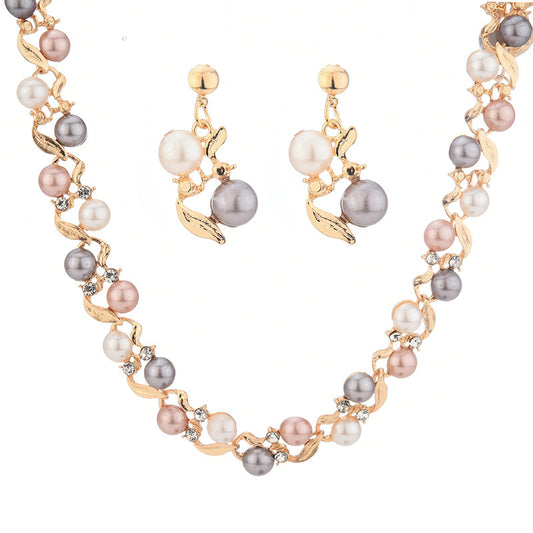 Necklace and Earrings Set Lady Temperament All-match Jewelry Set - FASHIONKULTUR