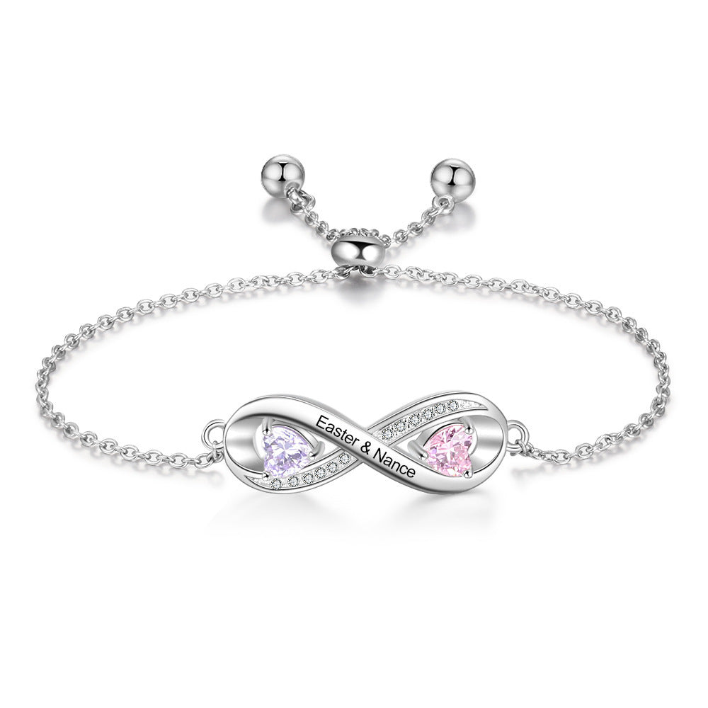 Personalized Carving Name Bracelet Birthstone - FASHIONKULTUR