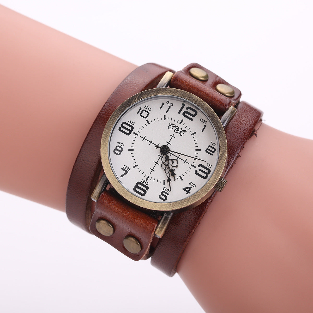 CCQ Vintage Leather Bracelet Watch Antique Women Wrist Watch Casual Ladies Quartz Watch Relogio Feminino 1347 - FASHIONKULTUR