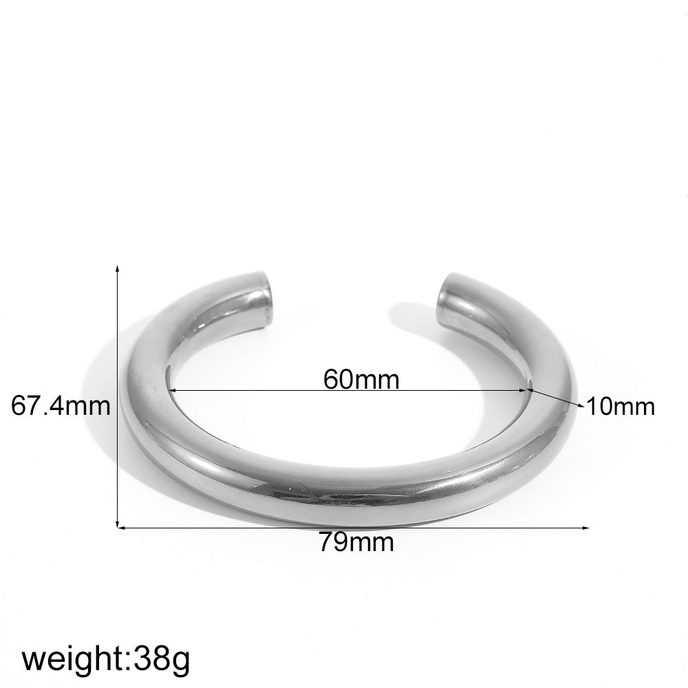 Simple Glossy Titanium Steel Bracelet For Women Does Not Fade - FASHIONKULTUR