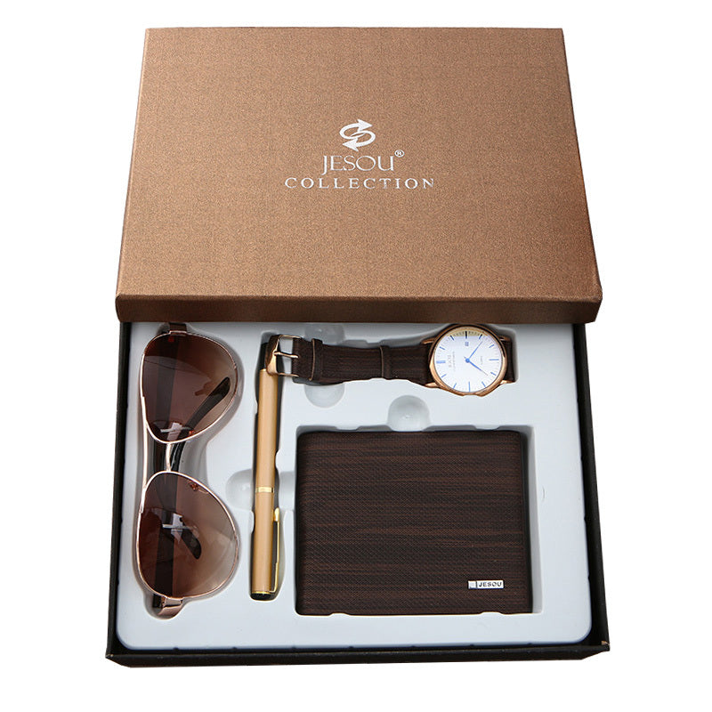 Men's Gift Set Watch Wallet Signature Pen Sunglasses Combination - FASHIONKULTUR
