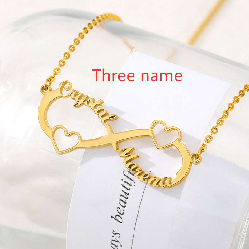 Personalized Stainless Steel Custom Name Necklace Rose Pendant - FASHIONKULTUR