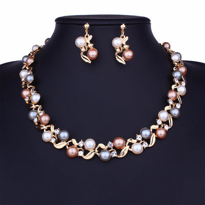 Necklace and Earrings Set Lady Temperament All-match Jewelry Set - FASHIONKULTUR