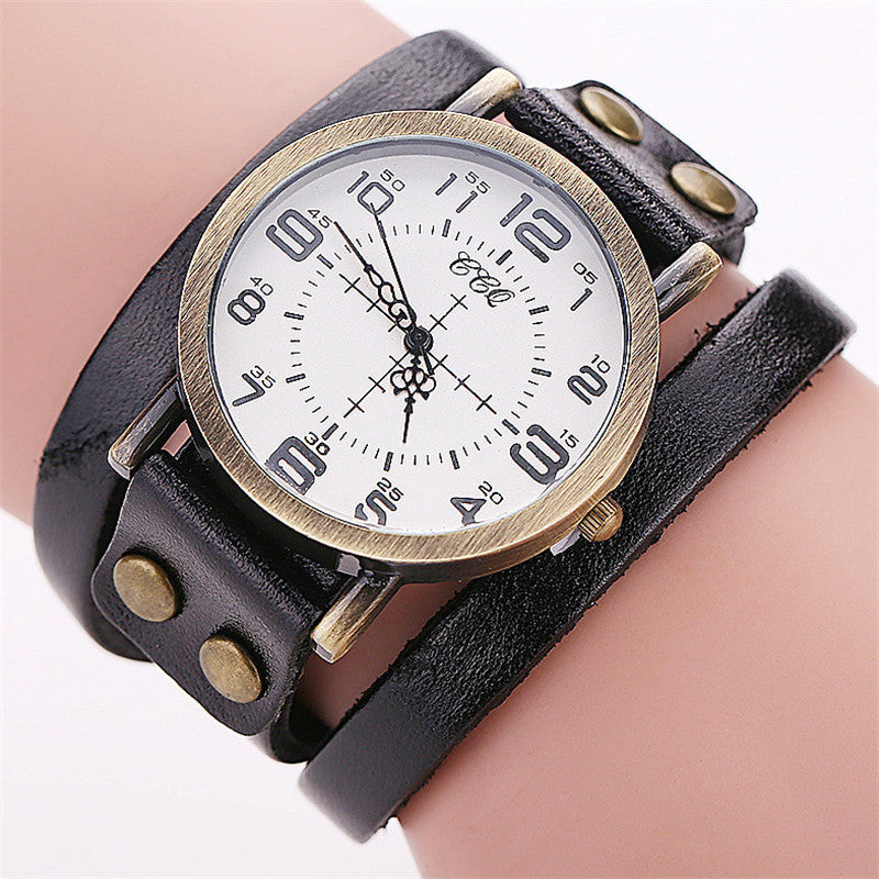 CCQ Vintage Leather Bracelet Watch Antique Women Wrist Watch Casual Ladies Quartz Watch Relogio Feminino 1347 - FASHIONKULTUR