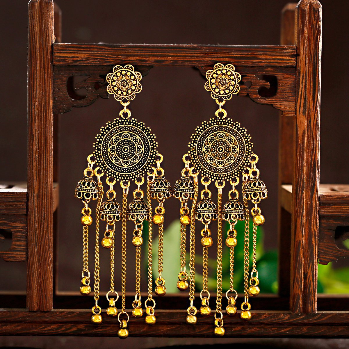 Retro Court Series Ear Rings Nostalgic Elegant Bell Tassel Long - FASHIONKULTUR
