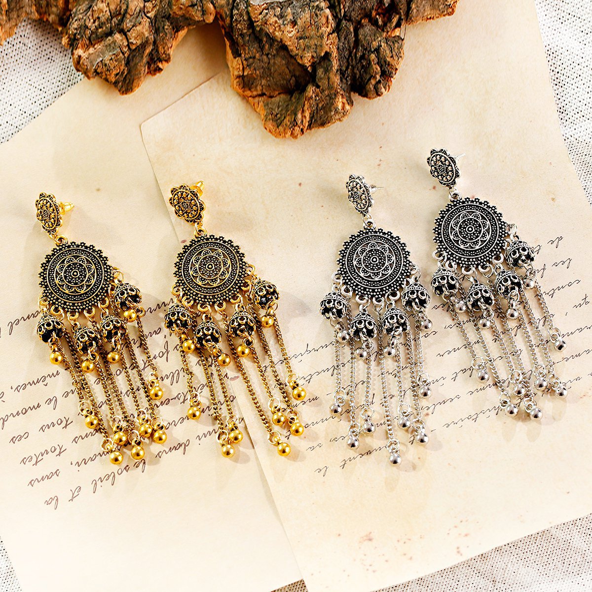 Retro Court Series Ear Rings Nostalgic Elegant Bell Tassel Long - FASHIONKULTUR