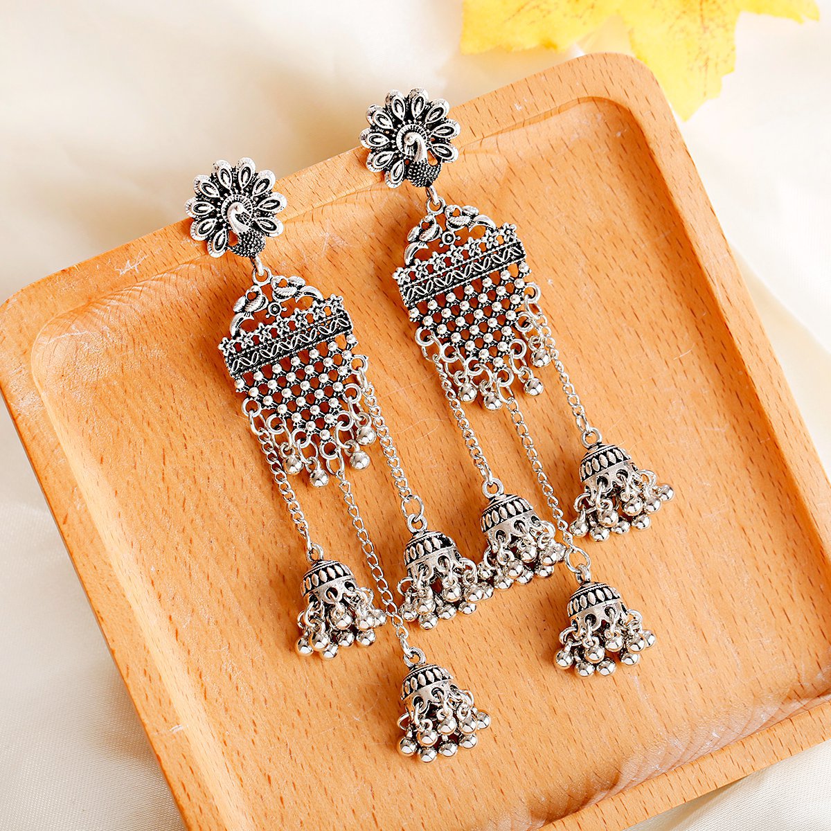 Bohemian Ethnic Earrings Retro Nostalgic Hollow Bell Long Earrings - FASHIONKULTUR