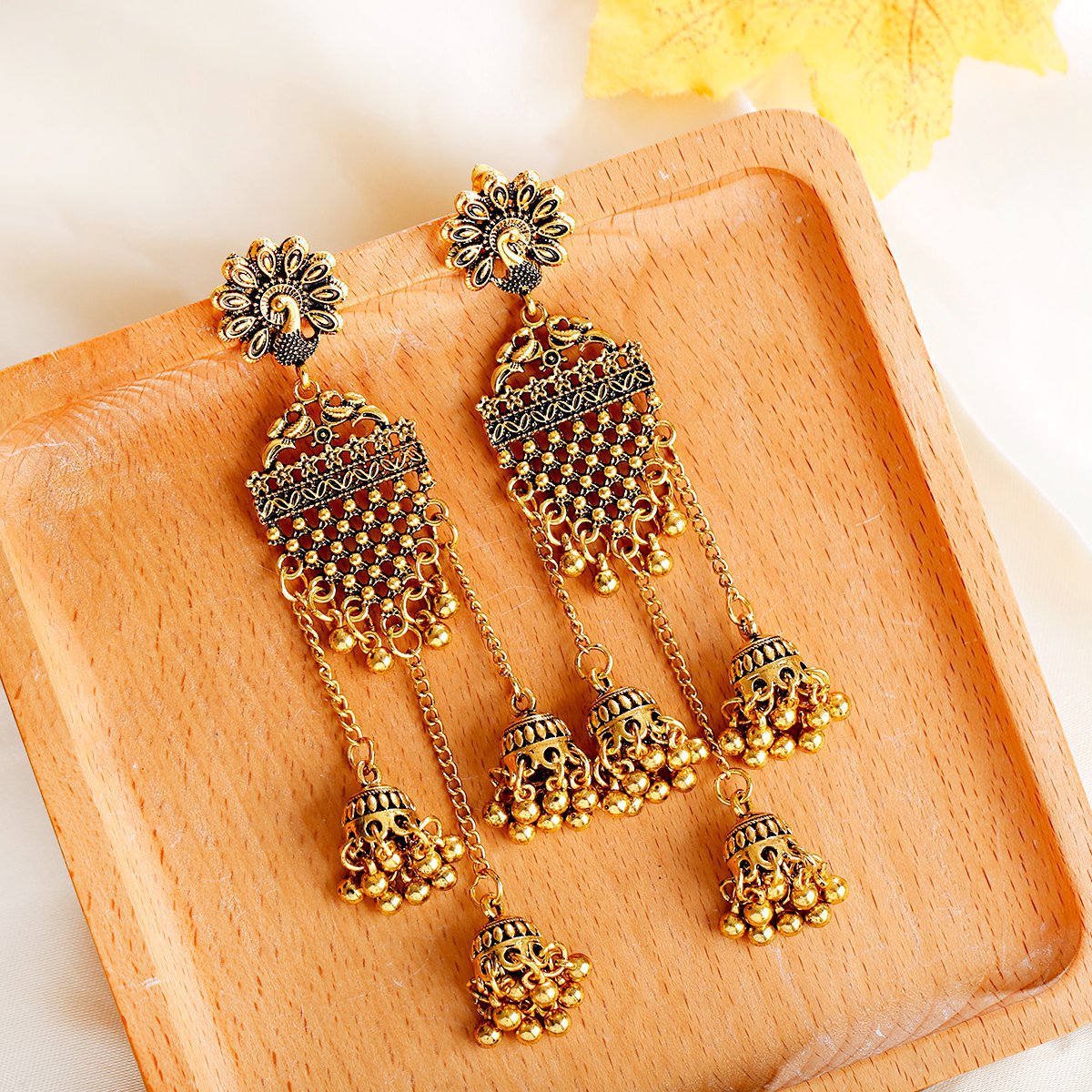 Bohemian Ethnic Earrings Retro Nostalgic Hollow Bell Long Earrings - FASHIONKULTUR