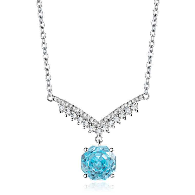 Octagonal Millennium Rose Cut Necklace High Carbon Diamond - FASHIONKULTUR