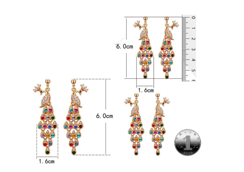 Creative Crystal Peacock Bridal Jewelry Set - FASHIONKULTUR