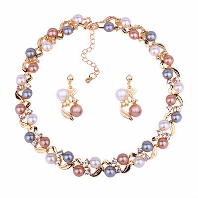 Necklace and Earrings Set Lady Temperament All-match Jewelry Set - FASHIONKULTUR