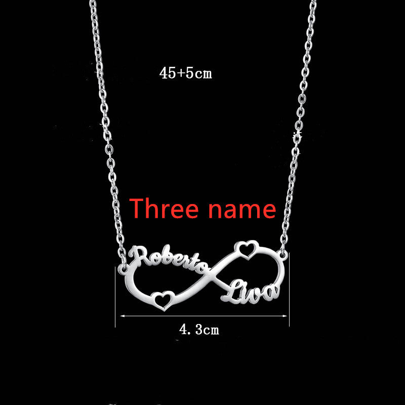 Personalized Stainless Steel Custom Name Necklace Rose Pendant - FASHIONKULTUR