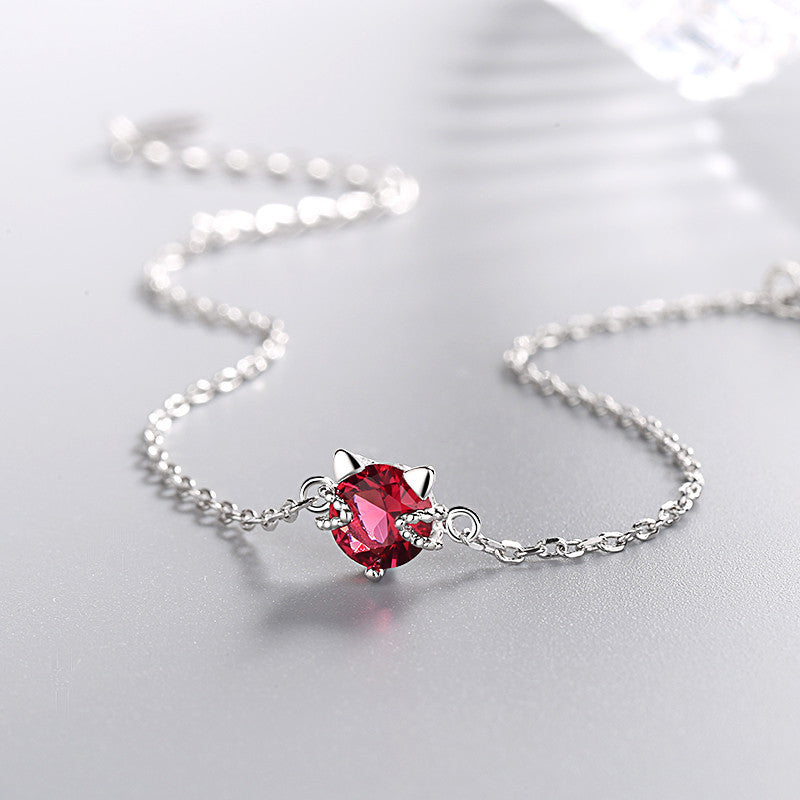 S925 sterling silver cat bracelet - FASHIONKULTUR